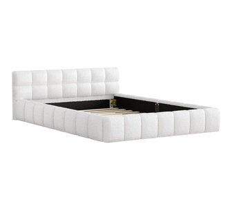 Donalyn Double White Boucle Tufted Bed Frame