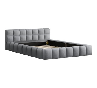 Donalyn Double Grey Velvet Tufed Bed Frame