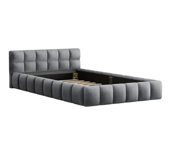 Donalyn King Single Grey Velvet Tufed Bed Frame