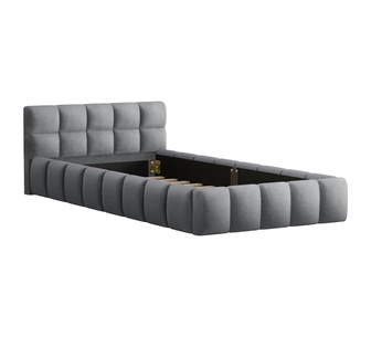Donalyn Single Grey Velvet Tufed Bed Frame