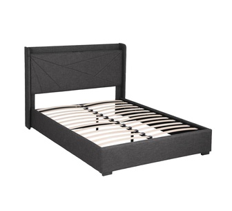 Dorsia Double Black Gas lift Bed Frame with Charging Ports