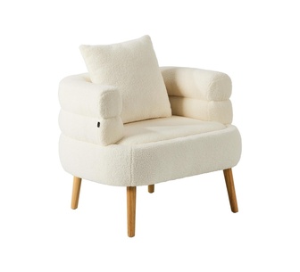 Dorsay White Sherpa Tub Armchair