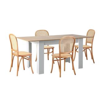 Doris 4-Seater Extendable Dining Table and Chairs Set Nat