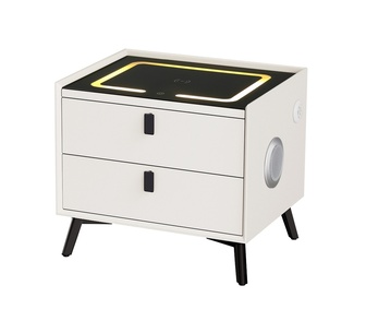 Dred White Bedside Table with Wireless Charging