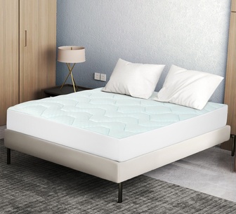 Dreamz Double White/Blue Pillowtop Mattress Topper