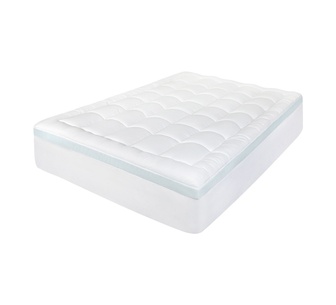 Dreamz 8cm Queen White/Blue Gel Memory Mattress Topper