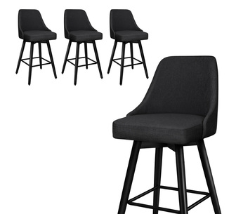 Set of 4 Dhruv Black Bar Stools