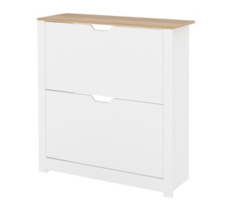 Dulaca White Flip-Drawer Shoe Cabinet