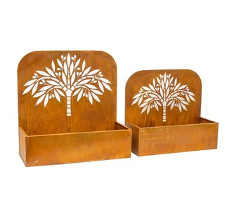 Edralin Set of 2 Planters Rust