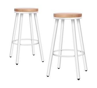 Set of 2 Eileen White Bar Stools