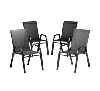 Eland 4 Piece Black Stackable Outdoor Dining Chairs