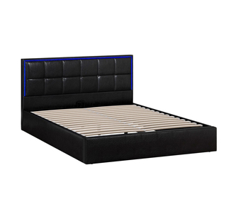 Elira Queen Black Gas Lift LED Bed Frame
