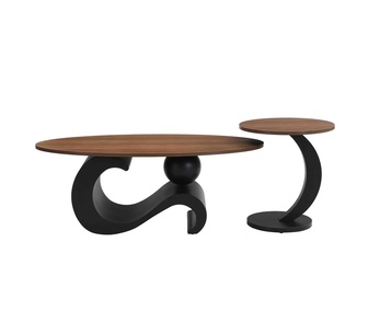 Set of 2 Elisio Rustic Brown Coffee Table