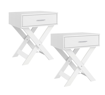 Set of 2 Eljey White Bedside Table