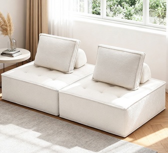 Elowyn 2 Seater White Compressed Sofa with Cushion