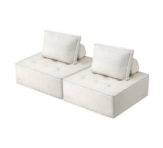 Elowyn 2 Seater White Compressed Sofa with Cushion