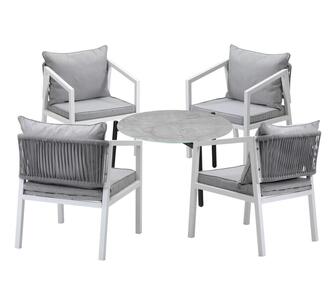 Elroy 5 Piece Outdoor Lounge Set White