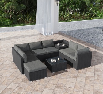 El Salvador Outdoor Lounge Set Black