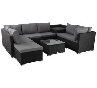 El Salvador Outdoor Lounge Set Black