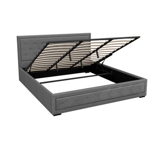 Elvani King Grey Gas Lift Bed Frame