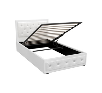 Elvani King Single White Gas Lift Bed Frame