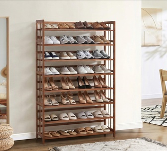 Elvira 8 Shelves Brown Shoe Rack