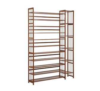 Elvira 11 Shelves Brown Shoe Rack with Storage