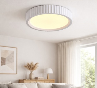 Elystra Large White LED Plaster Ceiling Light