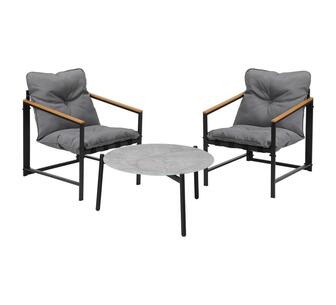 Elyria 3 Piece Outdoor Lounge Set Black