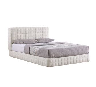 Emery Queen Beige Upholsetered Compressed Bed Frame