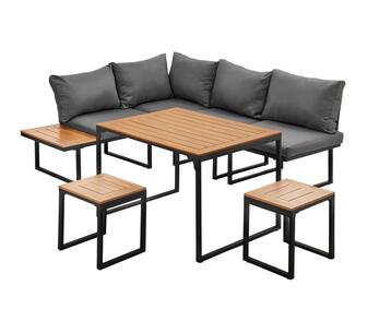 Emeric 6 Seater Outdoor Dining Set Grey