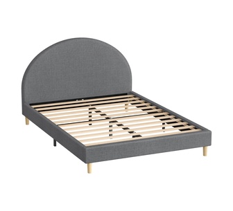 Emy Queen Grey Fabric Bed Frame