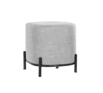 Enea Grey Round Ottoman