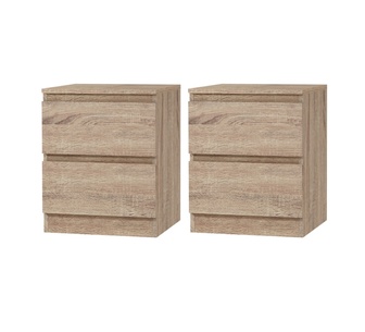 Set of 2 Jeremie Oak Bedside Table