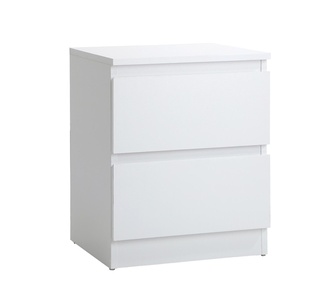 Ericka 2 Drawers White Bedside Table