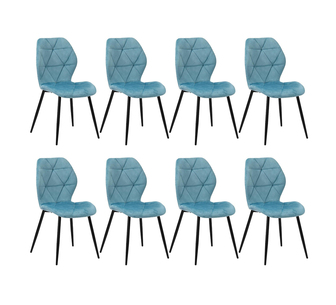 Set of 8 Erich Dining Chair Blue