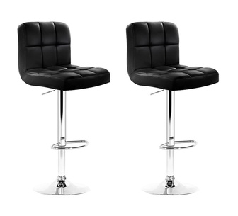 Set of 2 Erwinio Black Bar Stools