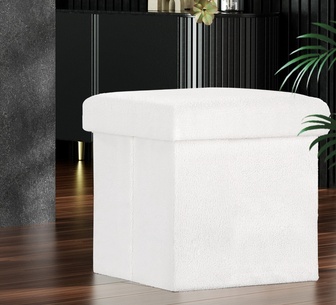 Erynd White Square Vanity Ottoman