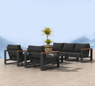 Escalante Outdoor Lounge Set Charcoal