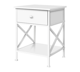 Eshan White Vintage Bedside Table