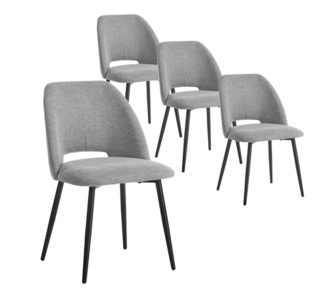Set of 4 Essie Grey Linen Dining Chair Set