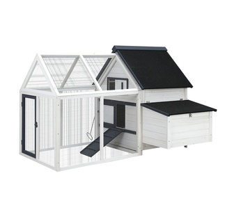 Estes White Black Wooden Pet Enclosure