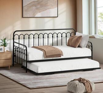 Ettie Metal Daybed w/trundle Single Black