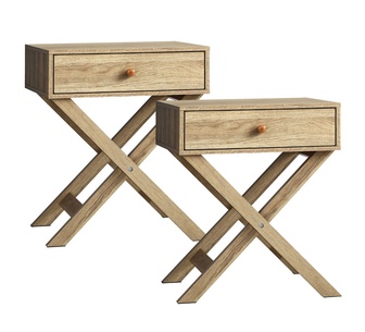 Etienne Set of 2 Bedside Tables Natural