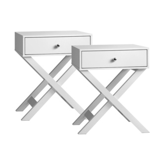 Etienne Set of 2 Bedside Tables White