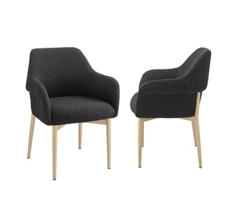 Set of 2 Eurasian Black Bar Stools