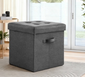 Eustace Grey Square Foldable Ottoman