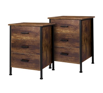 Set of 2 Evariste Brown Vintage Bedside Tables