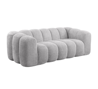 Evara 3 Seater Grey Sherpa Fleece Compressed Sofa