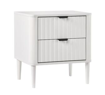 Everest 2 Drawer Bedside Table White